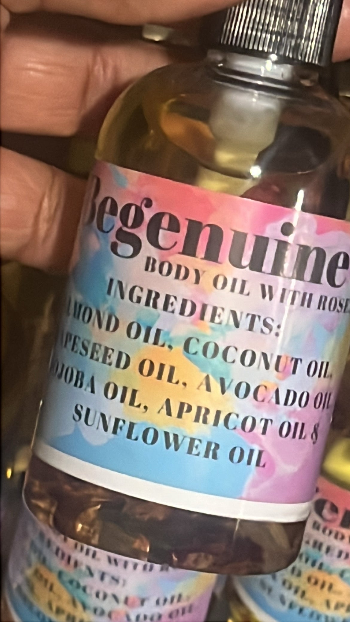 Body oil with roses