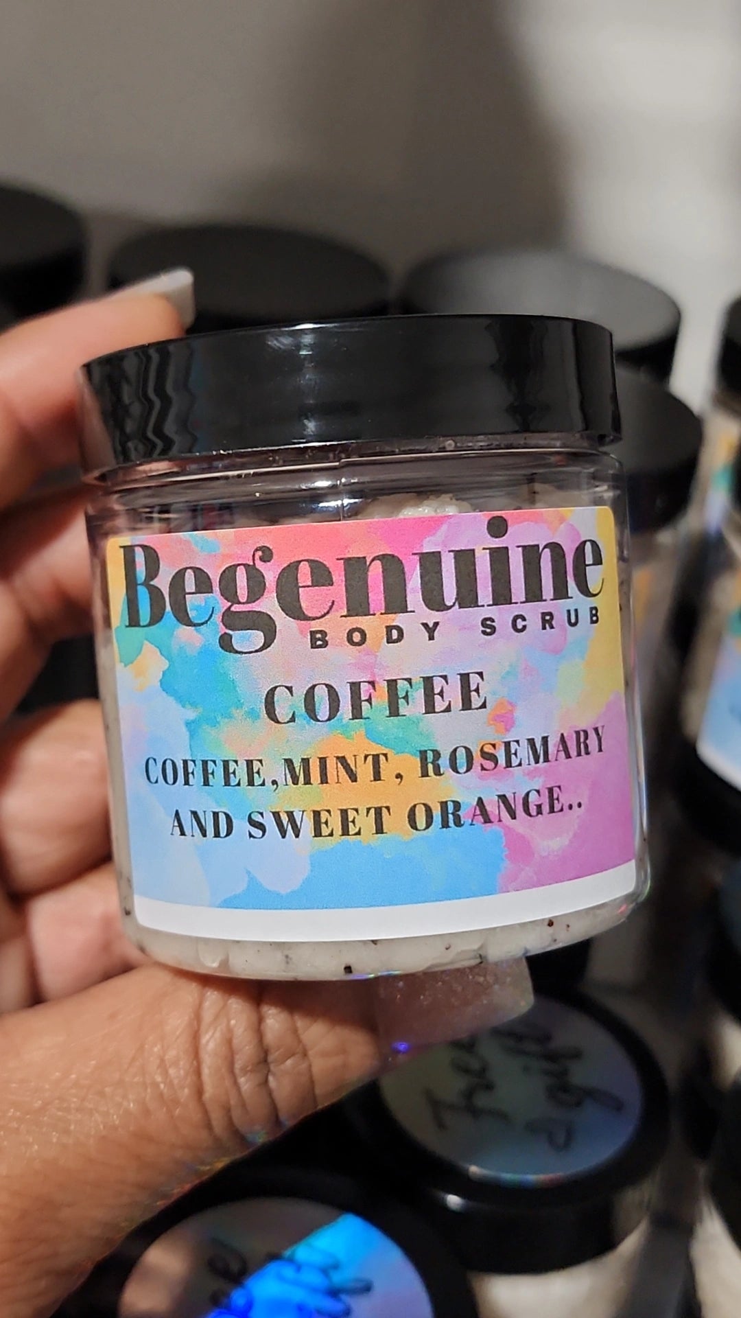 Coffee salt scrub